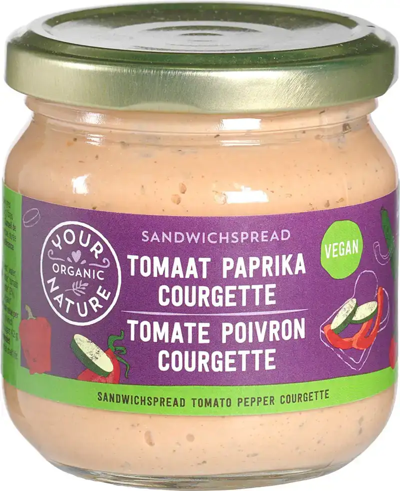 Sandwichspread tomaat paprika courgette