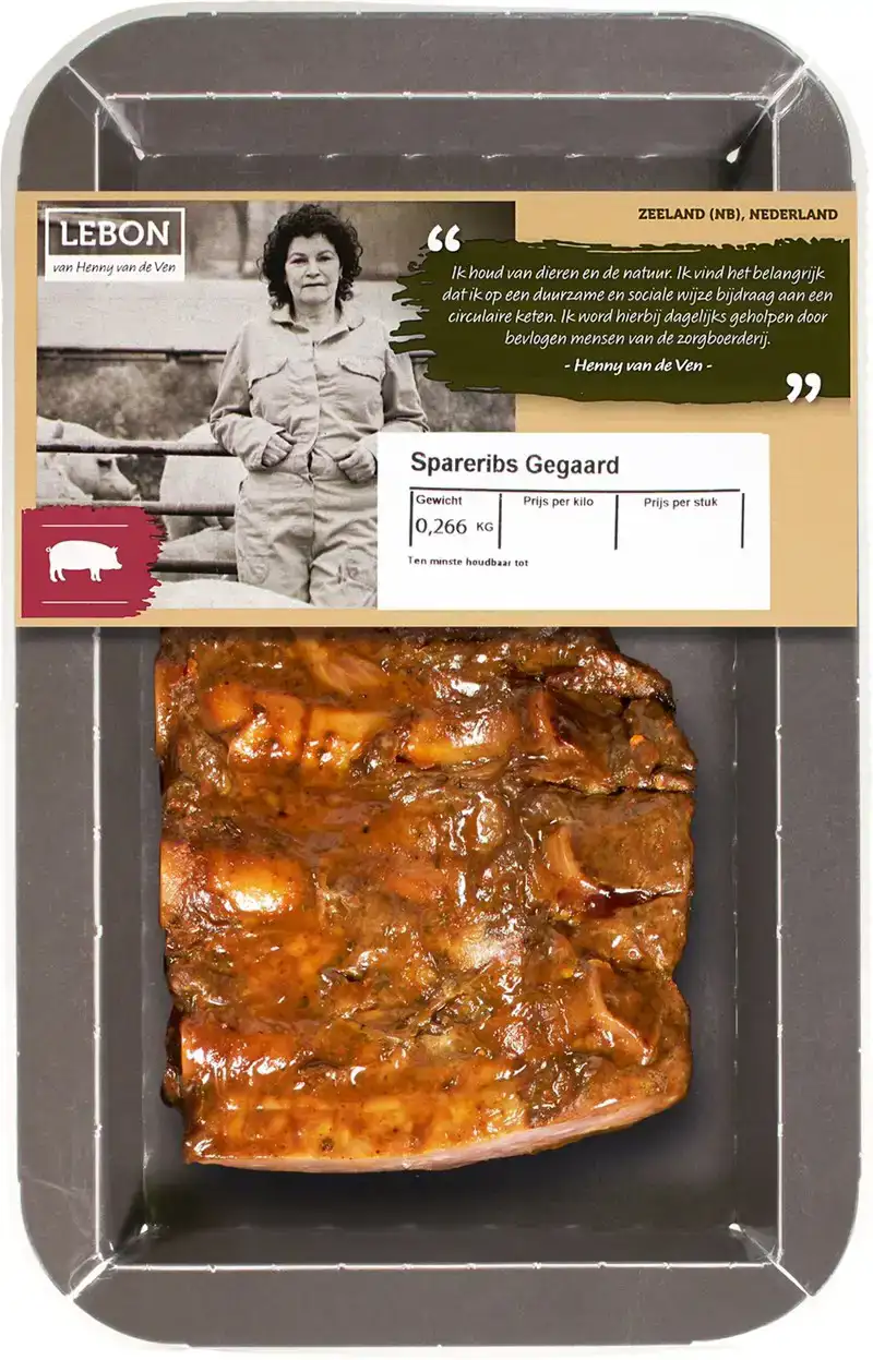 Gegaarde varkensspareribs