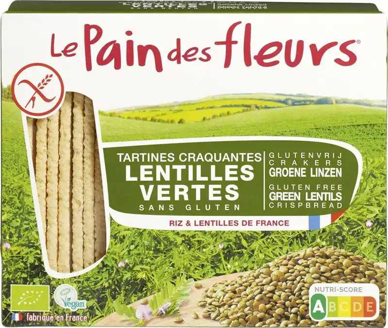 Groene linzen crackers
