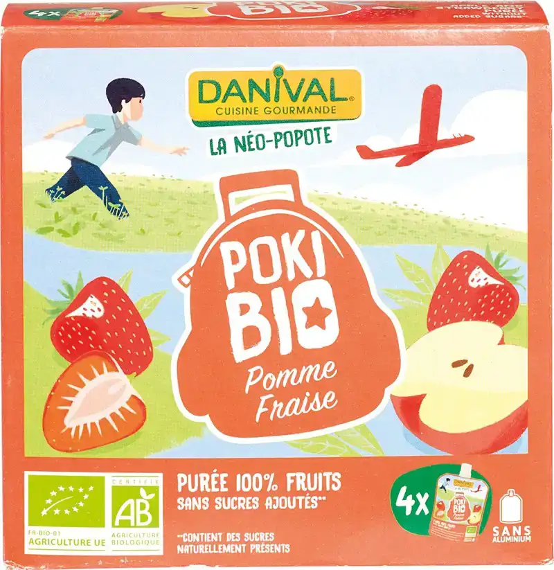 Knijpfruit Poki Bio appel aardbei