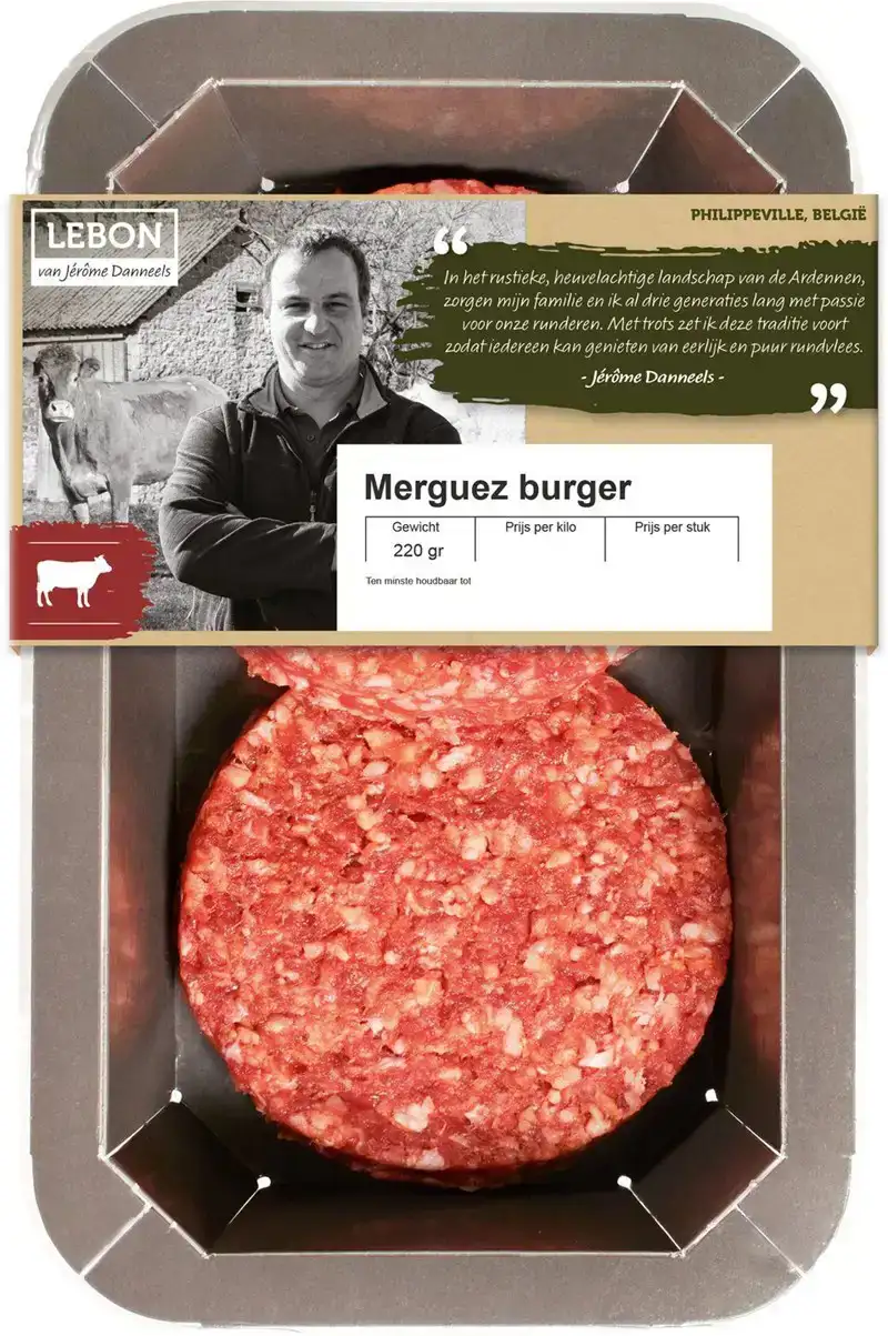 Hamburger van rund merguez