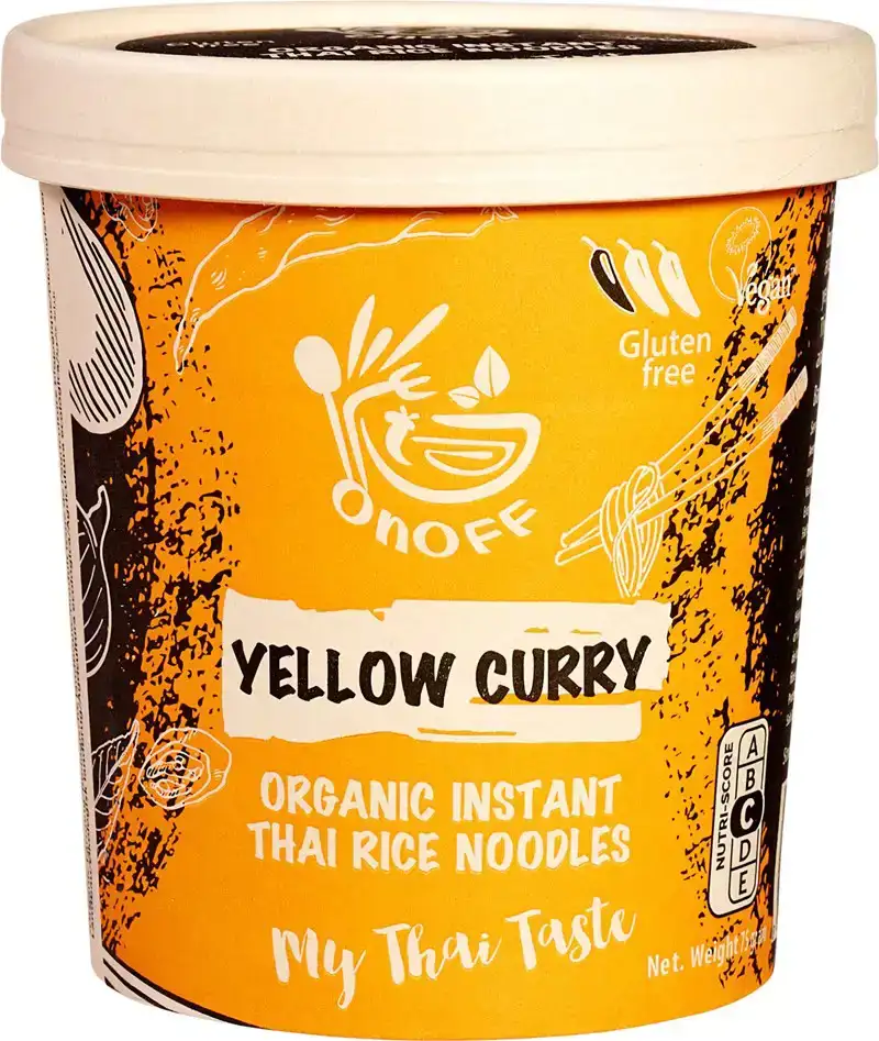Instant noodles soup yellow curry