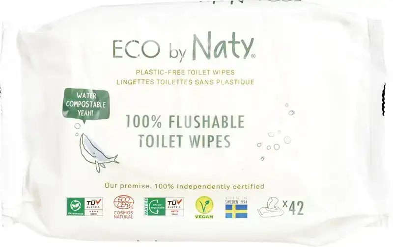 Flushable toilet wipes