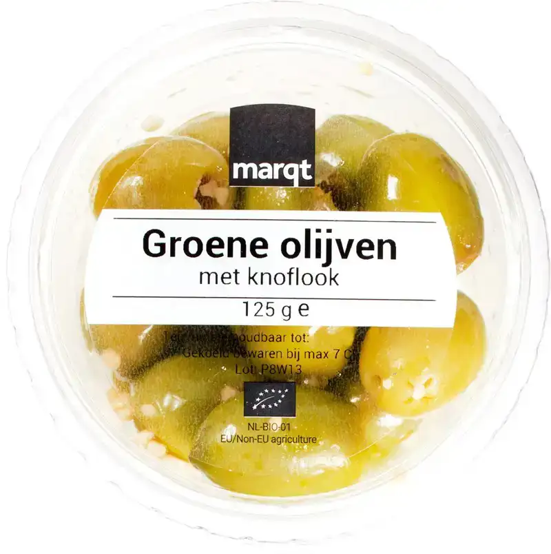 Groene olijven met knoflook