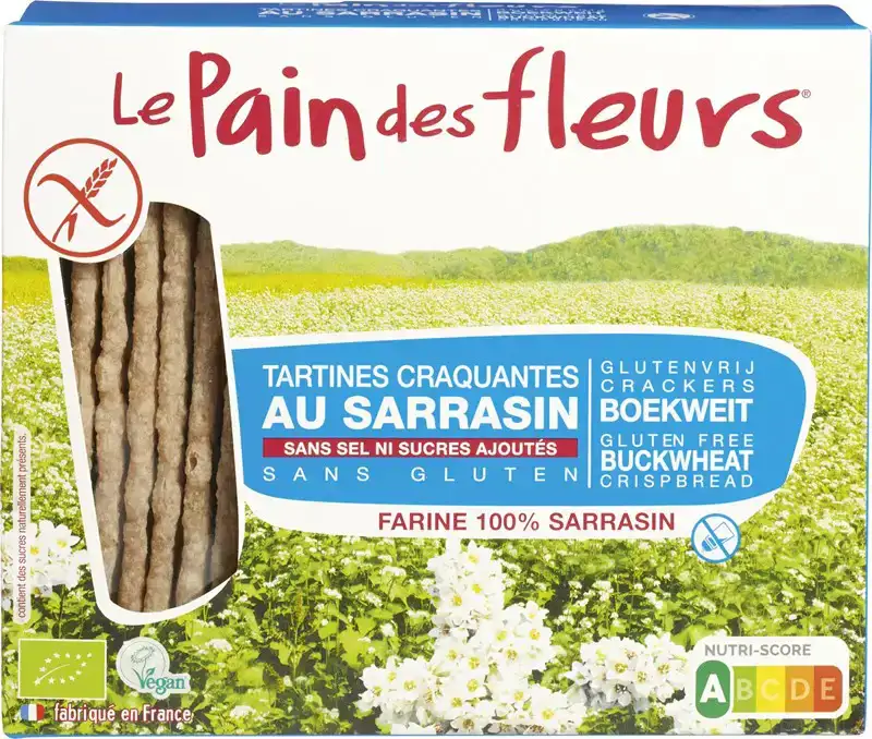 Glutenvrije krokante crackers boekweit zonder zout