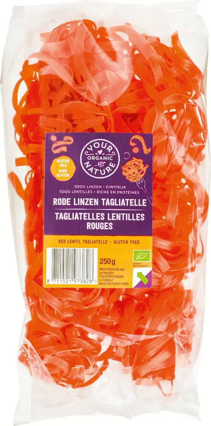 Rode linzen tagliatelle
