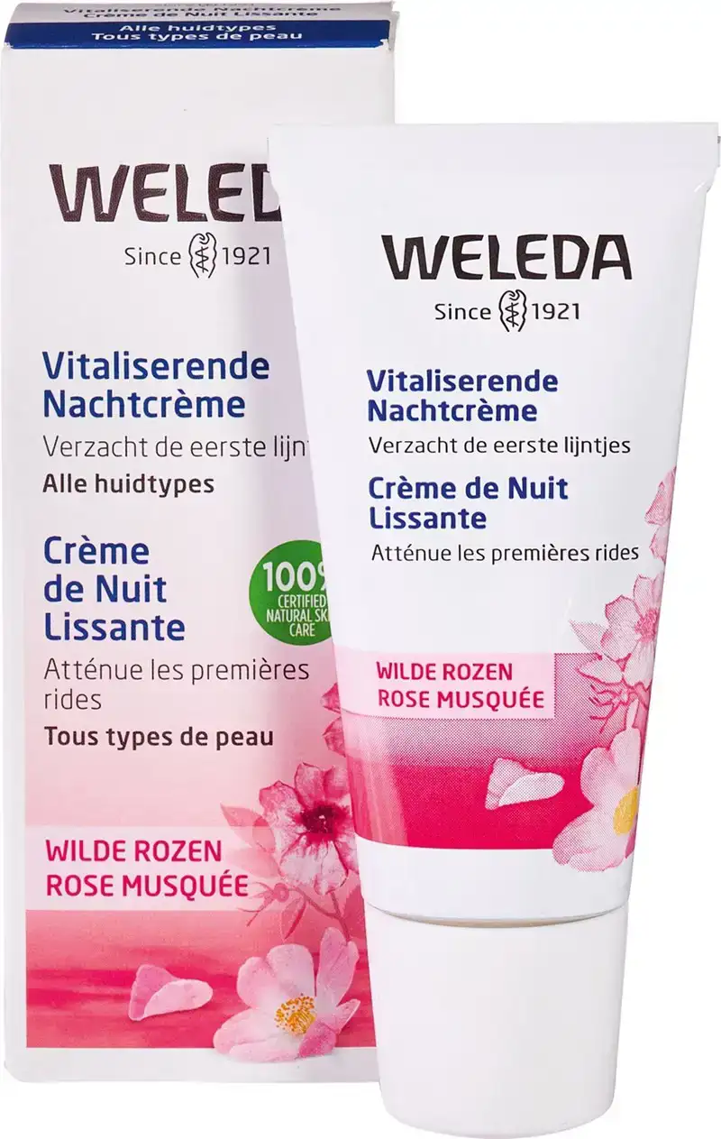 Vitaliserende nachtcrème wilde rozen - normale & droge 30+ huid