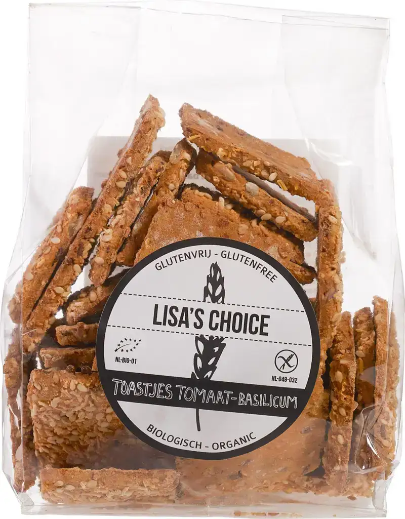 Glutenvrije toastjes tomaat basilicum
