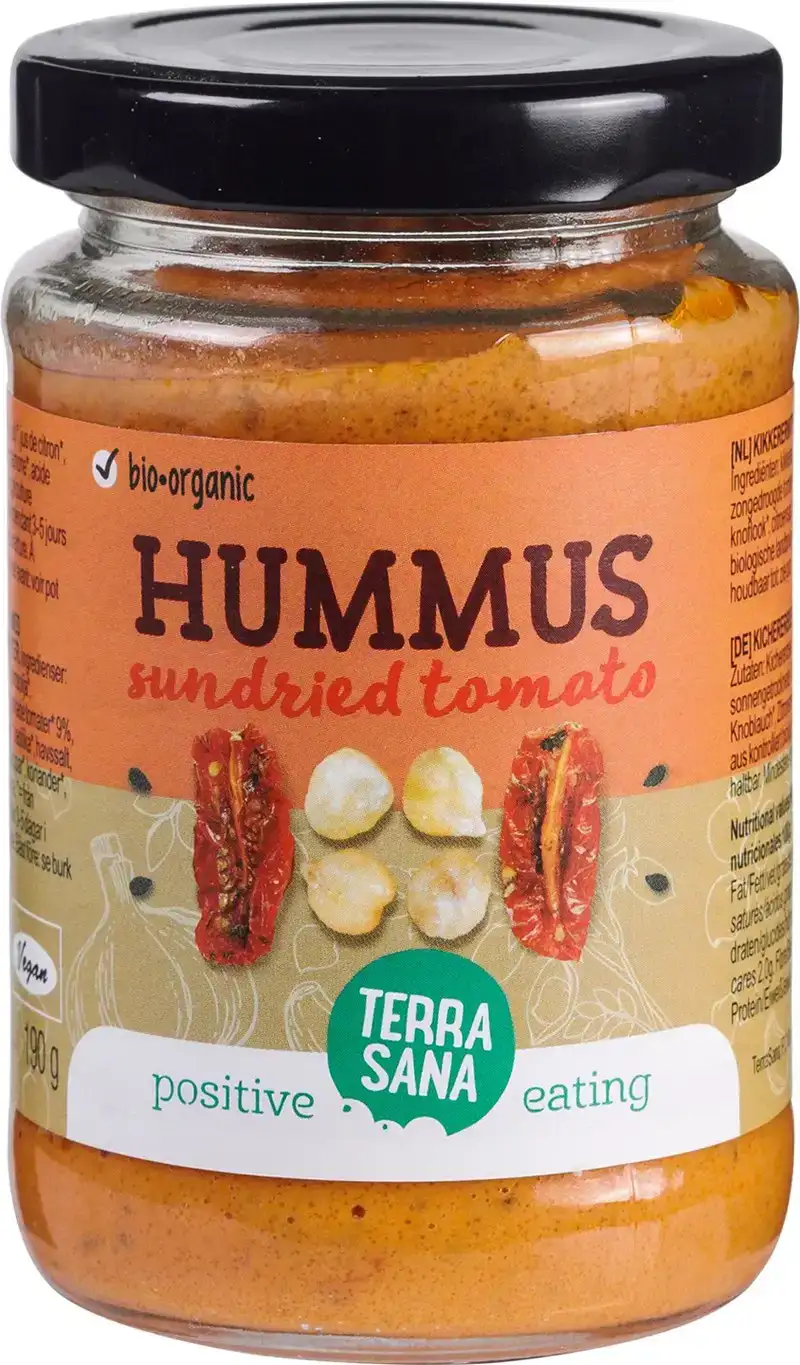 Hummus zongedroogde tomaat
