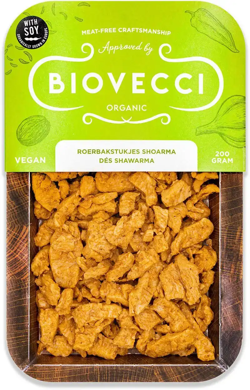 Vegan roerbakstukjes shoarma